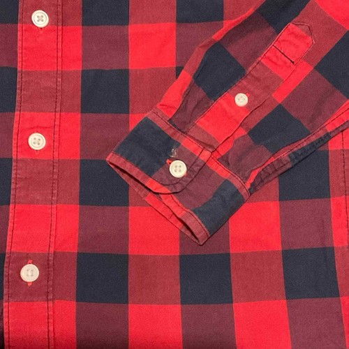 BuffaloCotton S Plaid Navy and Red Cotton Shirt XL Child 14 - Picture 3 of 6