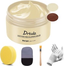 Beige Leather Recoloring Balm, Leather Color Restorer Conditioner, Leather Re...