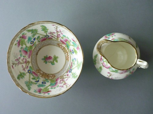 Antique Hammersley Indian Tree Tea Set 20pc: Cups Plates Trios Jug Bowl 1912-39 - Picture 10 of 12