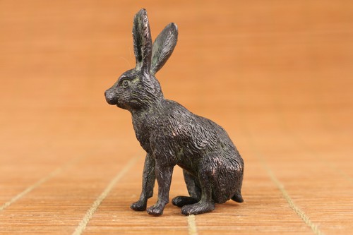 Chinese Collection Bronze Hand Made Rabbit Statue Figure Gift Table Deco - Picture 4 of 6