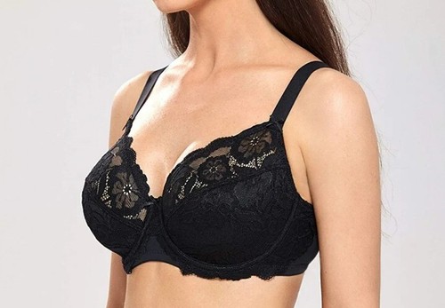 Women's 44G Full Coverage Bra Underwired No Padding Floral Lace Plus Size 44 G - Picture 3 of 4