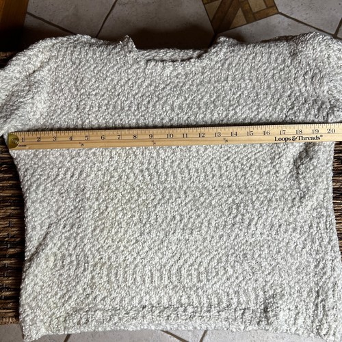 Yes Lola Women’s White Gray popcorn chunky knit balloon sleeve sweater Size S - Picture 6 of 7