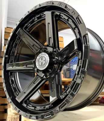 4x 20X10 Hardcore HC107 Wheels Gloss Black 5x5 5x127 Jeep 5x5.5 Dodge ...