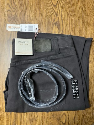 NWT MENS  PJ MARK URBAN STRAIGHT  FIT CHARCOAL PANTS  W/BELT SIZE 48/120.