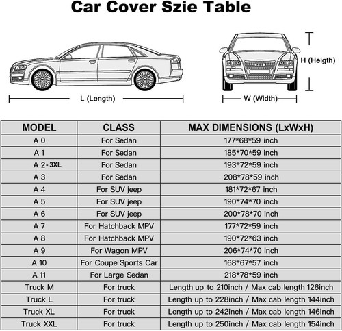 6-Layer Waterproof Car Cover for Auto Sedan All Weather High Quality Fits 3XL Ne - Picture 4 of 4