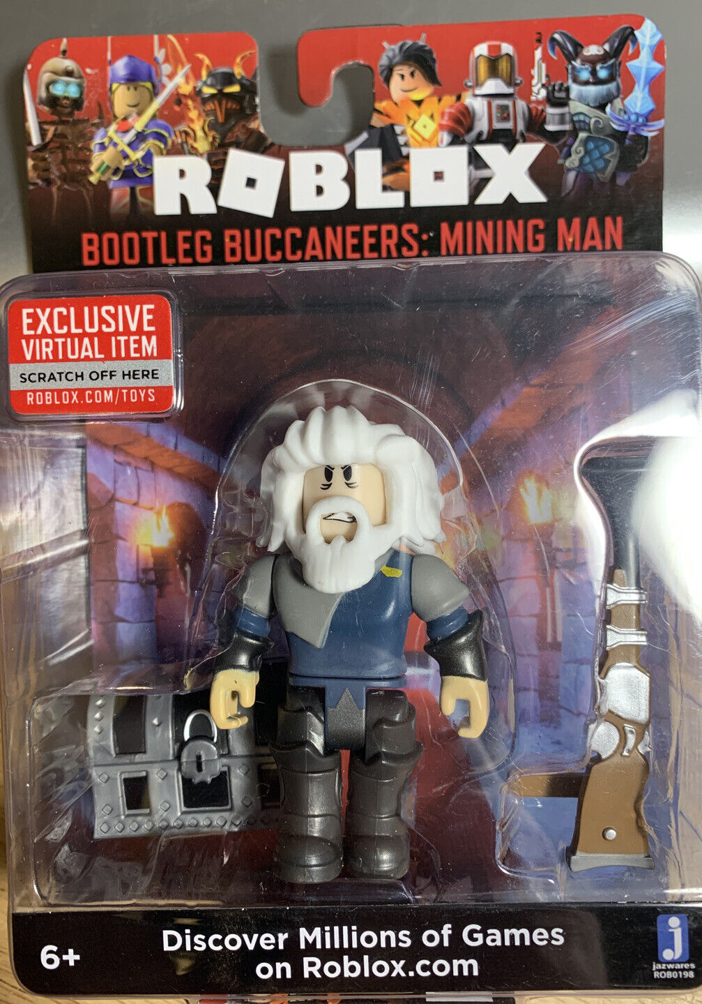  Roblox Action Collection - Bootleg Buccaneers: Mining Man +  Quest Minion Two Figure Bundle [Includes 2 Exclusive Virtual Items] : Toys  & Games