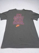 Nike Shirt Adult Large Gray Graphic Tee It’s About To Go Down Swoosh Casual Mens