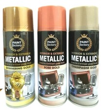 Rose,Champagne,Shimmering Gold Spray Paint Multi Purpose Gloss Metallic 400 ml