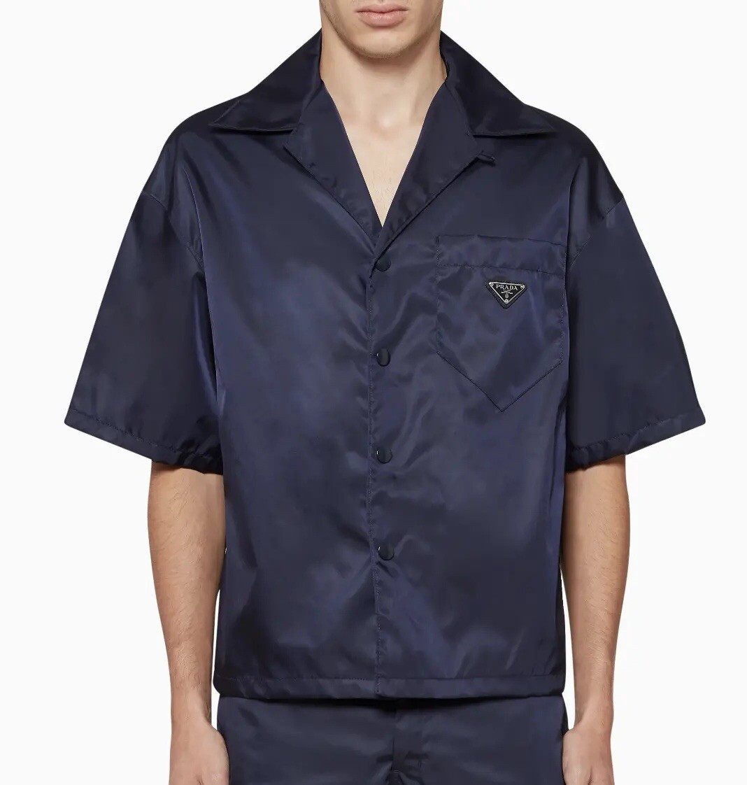 PRADA RE-NYLON ネイビー 半袖シャツ XS PRADA RE-NYLON ネイビー 半袖シャツ XS