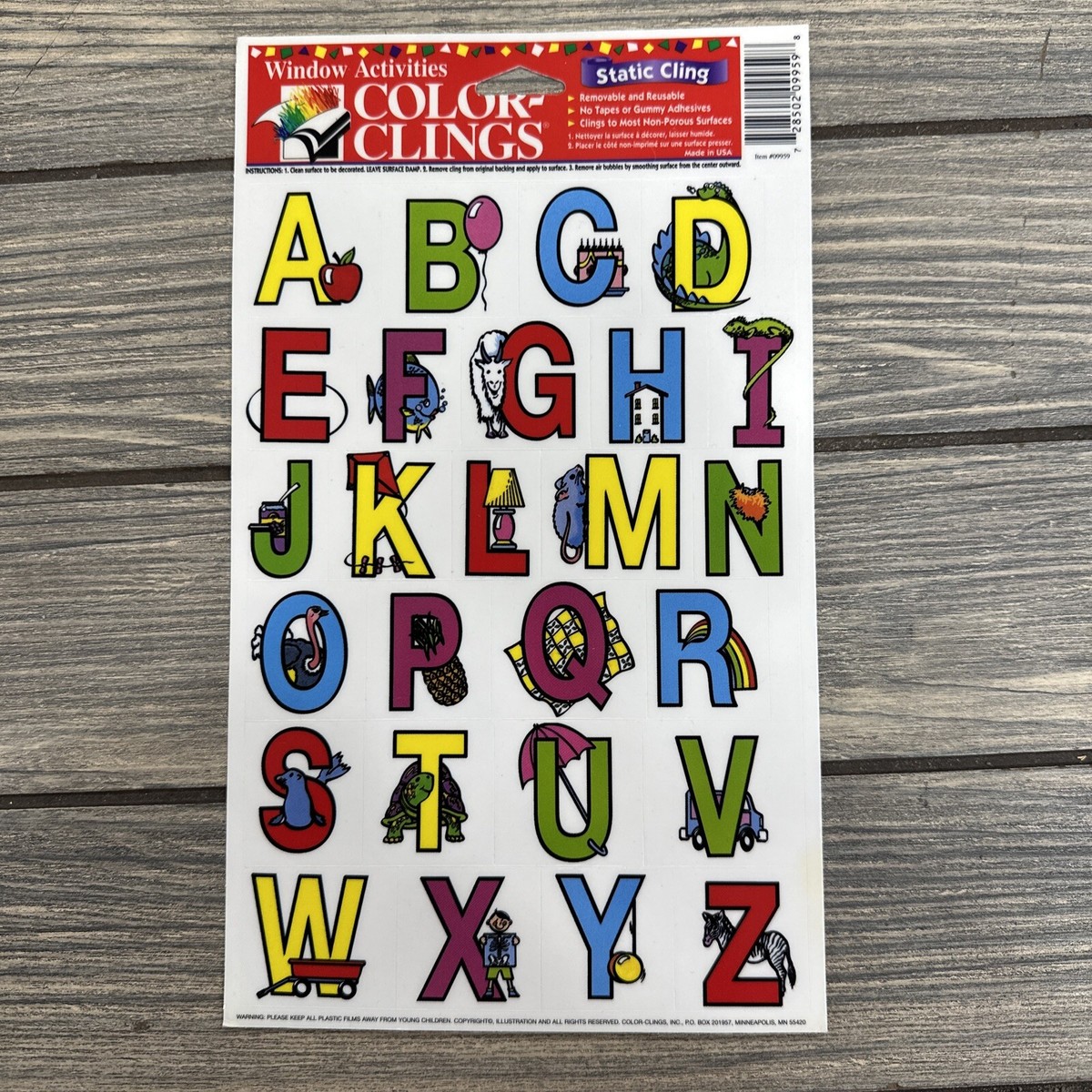 Color-Clings Static Cling Window Decoration Alphabet ABC Learning