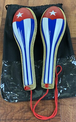 Maracas Leather w/Flag Of Cuba And Carry Bag Included. Modelo Interisa
