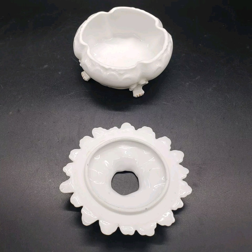 Vintage Porcelain Hair Receiver Dresser Dish 4" Wide eBay