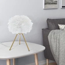 Feather Table Lamp Night Light Modern Romantic Decoration Bedside Lamp Bedroom