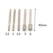 2.5mm-6mm Brazing Diamond Burrs Grinding Bits Cylinder for Dremel Ceramics Glass