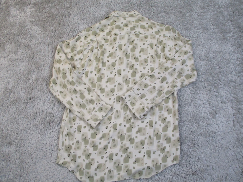 Camisa de Murano para hombre verde tostado medio MCM seda geométrica abotonada Foto 2 de 4