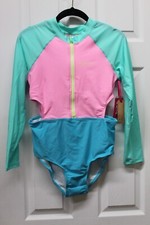 Justice Girls Long Sleeve Surf Swimsuit 1-Piece-Teal-XL 16/18 -NWT-769960