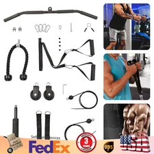 Fitness Cable LAT Pulley System Pull Down Machine Attachments Workout Equipment