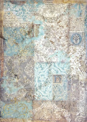 Stamperia Decoupage Reispapier A/4 - Dornröschen Textur Gold DFSA4572