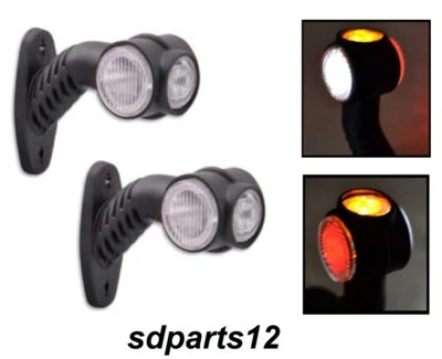 2x 12V/24V LED Feux de Gabarit Lateraux Blanc Orange Rouge Remorque Caravane ECE - Photo 1/2
