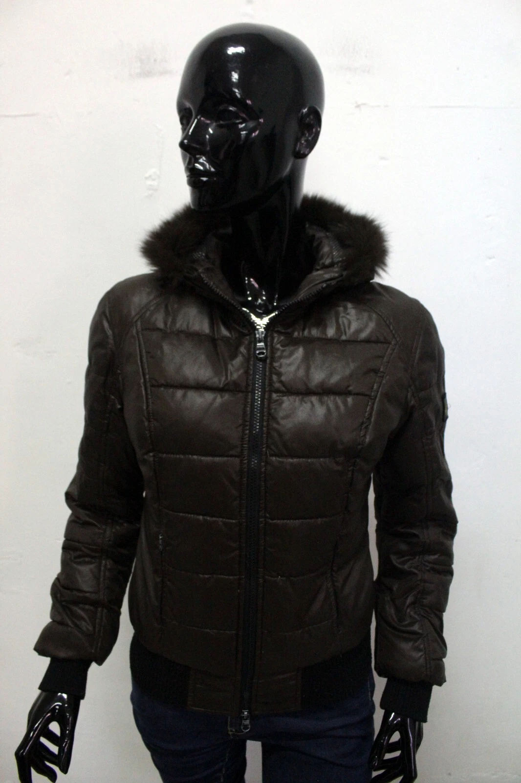 RefrigiWear Woman Jacket Size S Coat Logo Brown