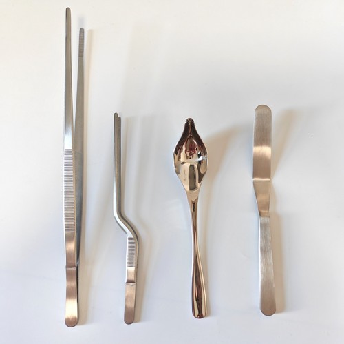 Pro Chef Plating Kit TWEEZERS Tongs Spatula Sauce Tool Spoon Kitchen Offset Set - Picture 49 of 61