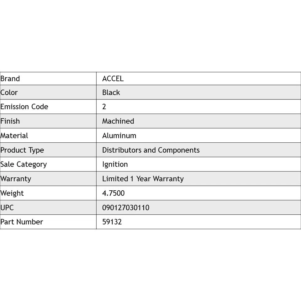 Distribuidor de desempenho de alumínio preto Accel para motores Chevy e GMC Vortec V-8 - Imagem 4 de 4