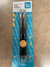 PEN  GEAR Retractable Med. Point Gel Pens Black Ink Pack of 2- BRAND NEW