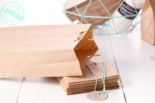 10 Geschenktüten Papiertüten mit Herzchen Tüten Papier Kraftpapier Bodenbeutel - Bild 6 von 7