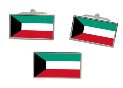 Kuwait Flag Cufflink and Tie Pin Set