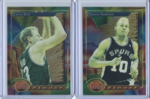 1994 Topps Finest Basketball Larry Bird Dennis Rodman 2-Card Lot | NBA HOFers - Picture 1 of 10