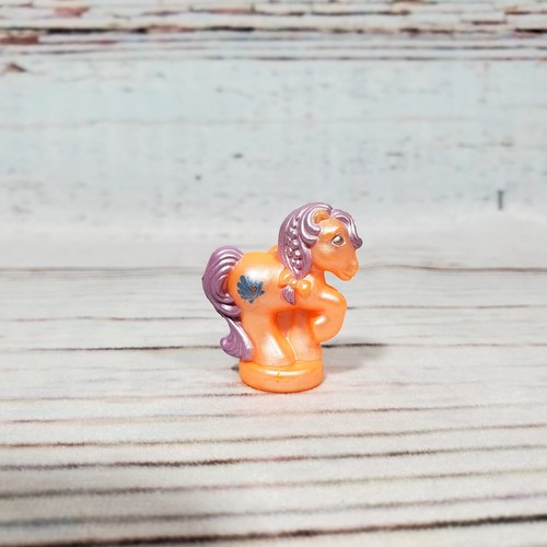 Vintage My Little Pony G1 MLP Pretty 'n Pearly Pearlized Petite Pony Mini Orange - Picture 2 of 7