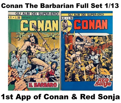 Conan The Barbarian #1-13 [US #1-26] 1973 1st app Conan & Red Sonja Italian