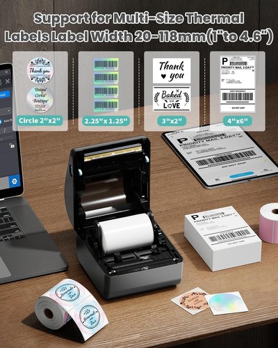 Phomemo D450BT Shipping Labels Printer 4 x 6 Label Printer Thermal Printer US