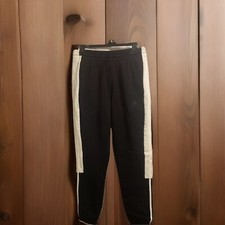 Adidas Black Sweatpants Black With White Stripe Down Leg Women  s Medium