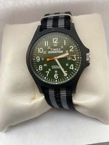 Timex Mens Expedition Vintage Indiglow Date 50 MT WR Nylon Strap Watch 905 - Picture 4 of 12