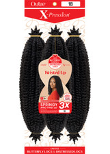 MULTI PACK 3 PACKS OF OUTRE X-PRESSION TWISTED-UP SPRINGY AFRO TWIST 16" 1B