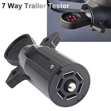 7 Way RV Blade Trailer Light Wiring Tester Hitch LED 7Pin Connector Plug Adapter