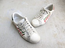 Authentic Gucci Ace Blade Logo Distressed Sneakers Tennis Shoes White Mens US 9 Gucci Ace Gucci Blade - Distressed White for sale | eBay main image 3