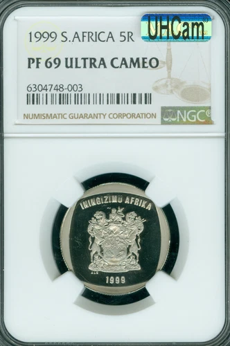 1999 SOUTH AFRICA 5 RAND NGC PF69 MAC UHCam 2nd FINEST SPOTLESS 3,743 minted *