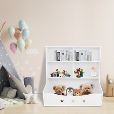 3 Tier Low Bookcase Display Shelving Storage Shelves PVC Board Unit Stand USA