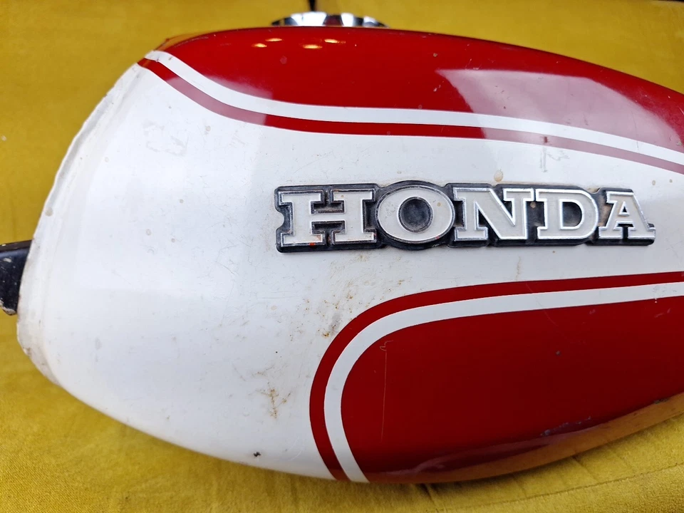 Honda CL175 K3 1973 tanque de gasolina rojo blanco Foto 3 de 4