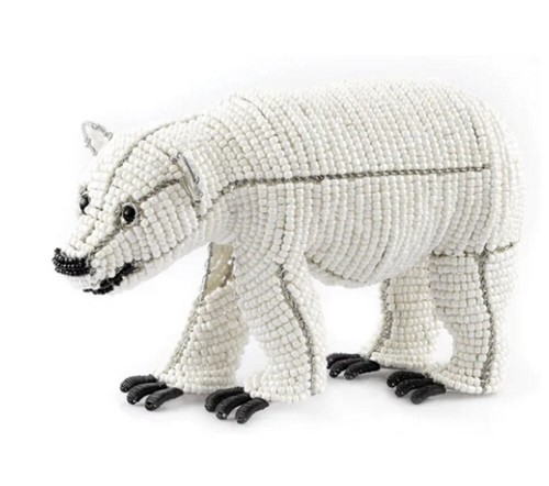 Polar Bear & Baby Cub Model Figure ~ Christmas Beaded Ornament Gift~ BEADWORX - Picture 4 of 5