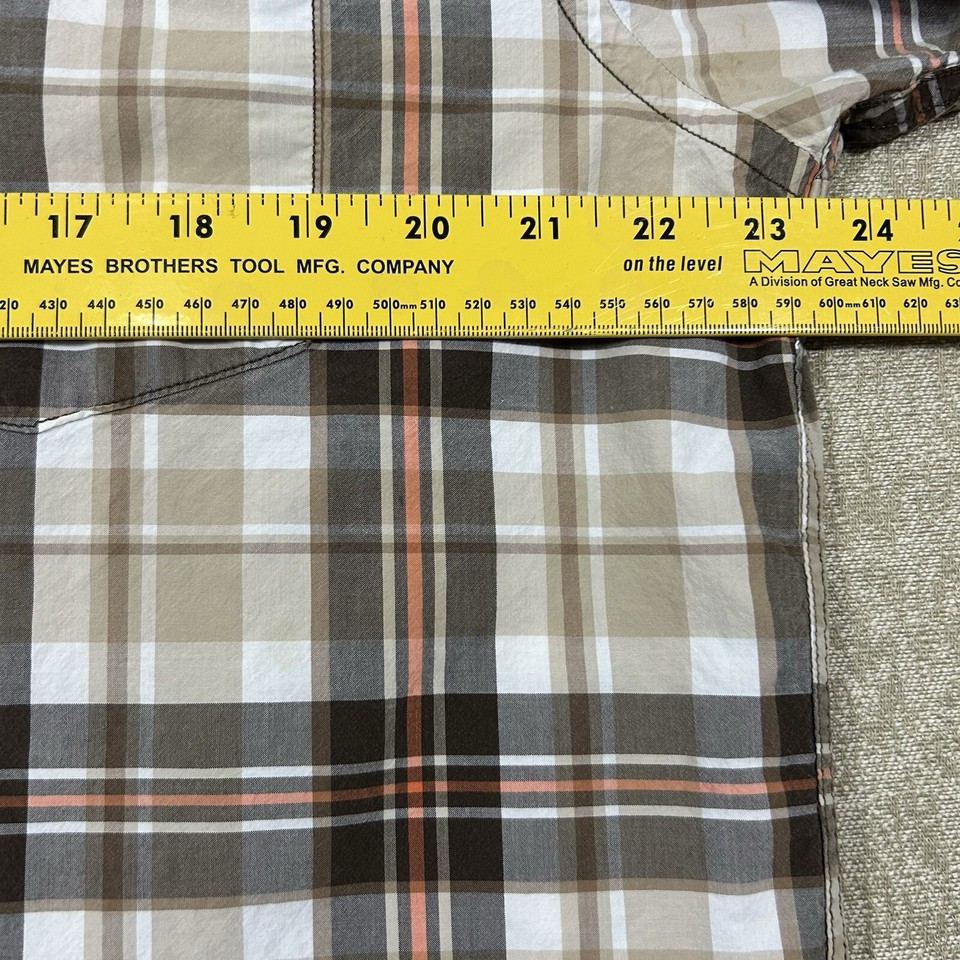 Old Navy Shirt Men XL Button Up Short Sleeve Pocket Cotton Brown Tan