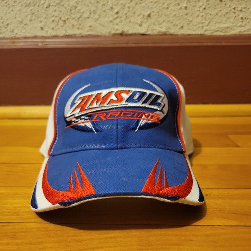 Vintage Amsoil AMS Oil Embroidered Red White And Blue Pro Racing Hat Cap