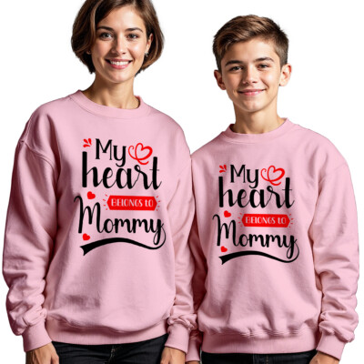 Damen und Kinder Herz gehört Mama Muttertag Sweatshirt Pullover lustig #MD