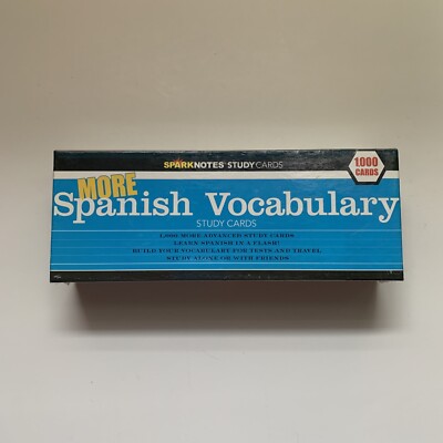 More Spanish Vocabulary Study Cards - 1,000 Cards SPARKNOTES 2006 NEW SEALED