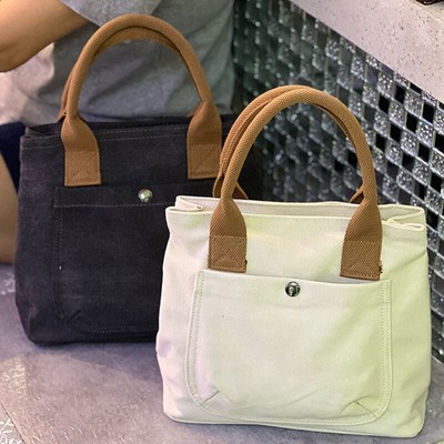 New Tote Canvas Bag Handbag With Small Capacity Handheld Bento Meal Box Bag _r1