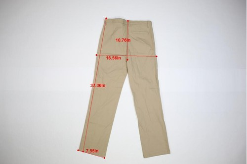 Old Navy Straight Chino Khaki Tan Pants Built In Flex Uniform Youth Boys 14 - Picture 8 of 8