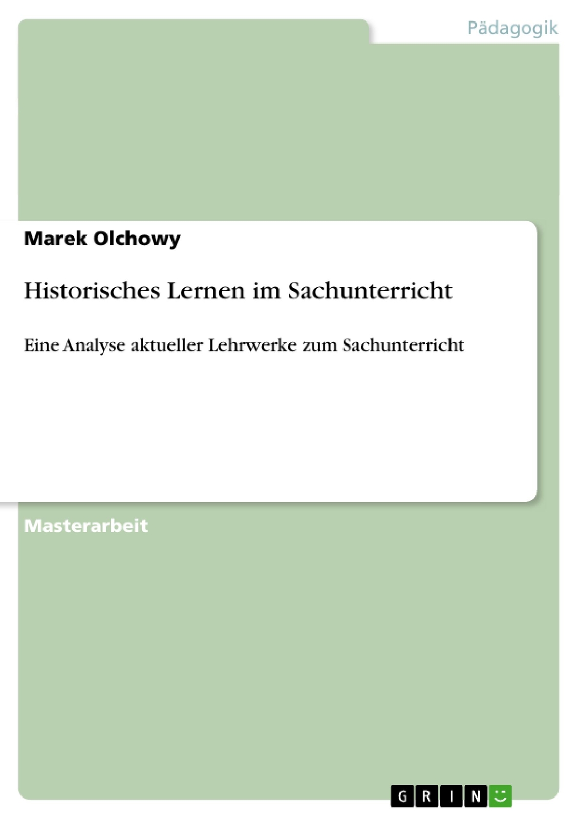 Thumbnail - Historisches Lernen Sachunterricht | Buch | 9783640844944