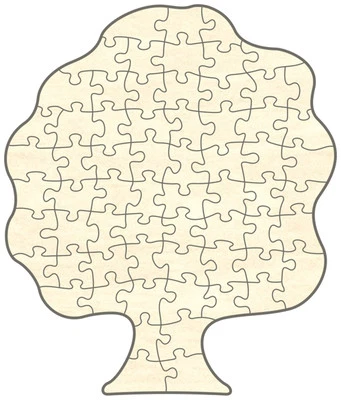 Blanko Holz-Puzzle Baum, 65 Teile, 20x23,5 cm, zum Selbst Bemalen und Gestalten - Bild 1 von 2